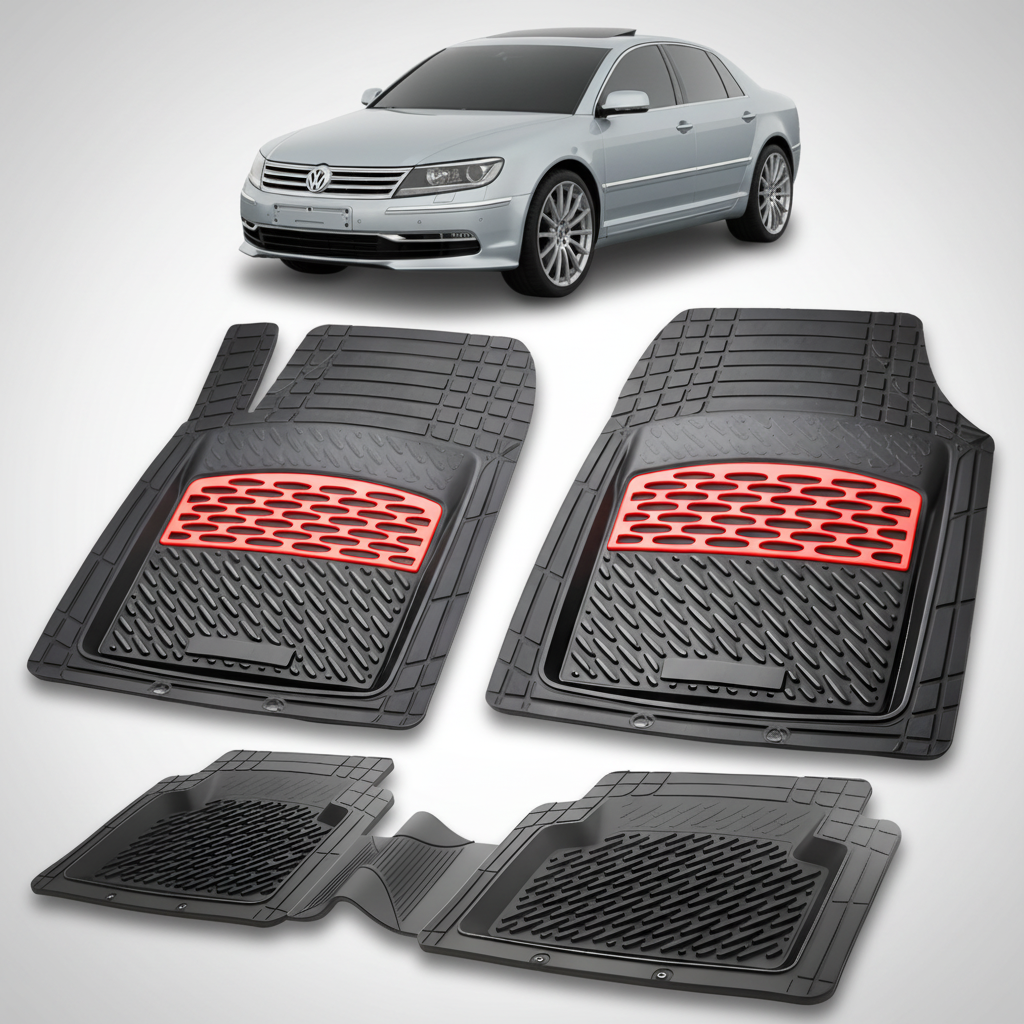 Covorașe Auto Tip Tăviță Compatibile Volkswagen Phaeton II - Red