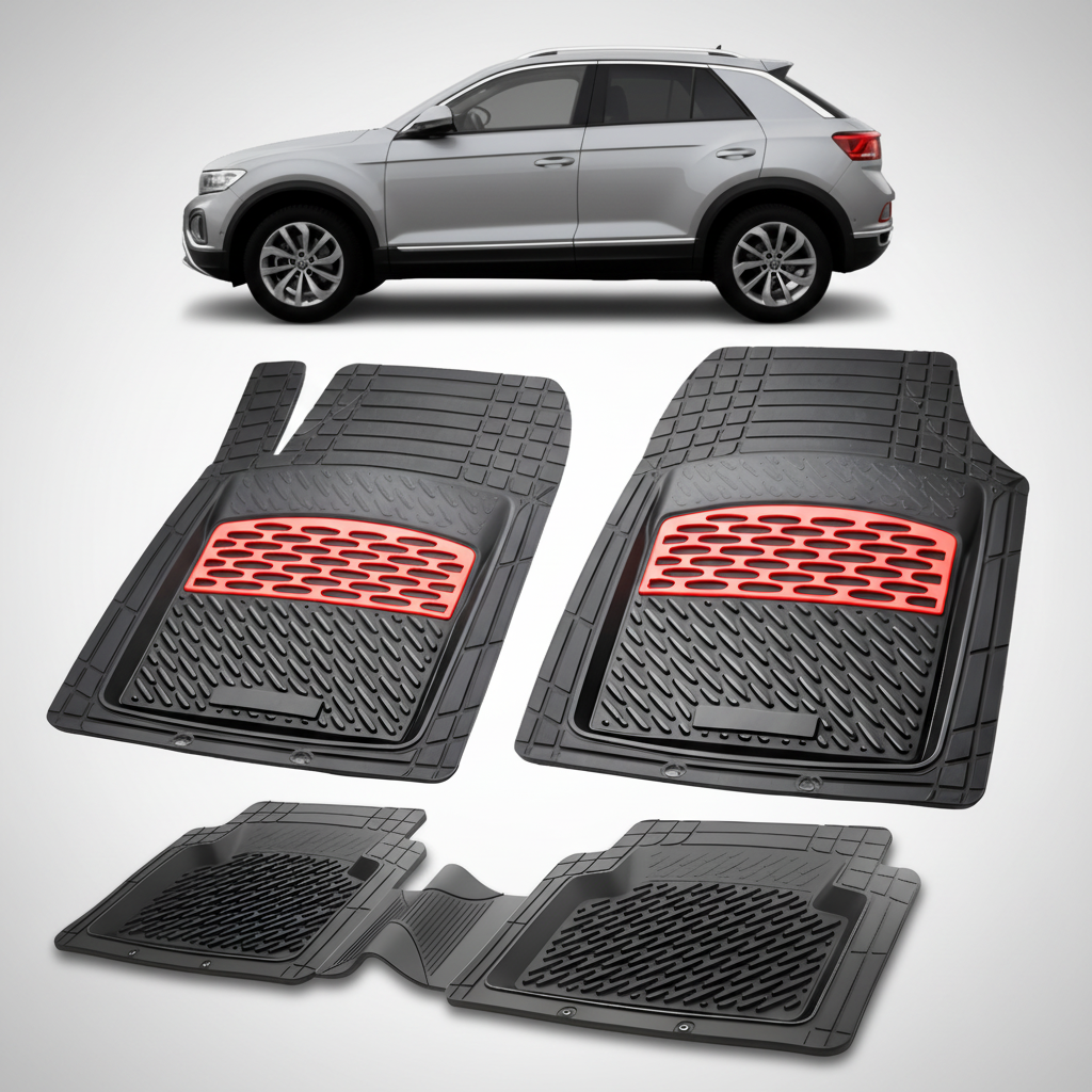 Covorașe Auto Tip Tăviță Compatibile Volkswagen T-Roc I (2017-2021) - Red