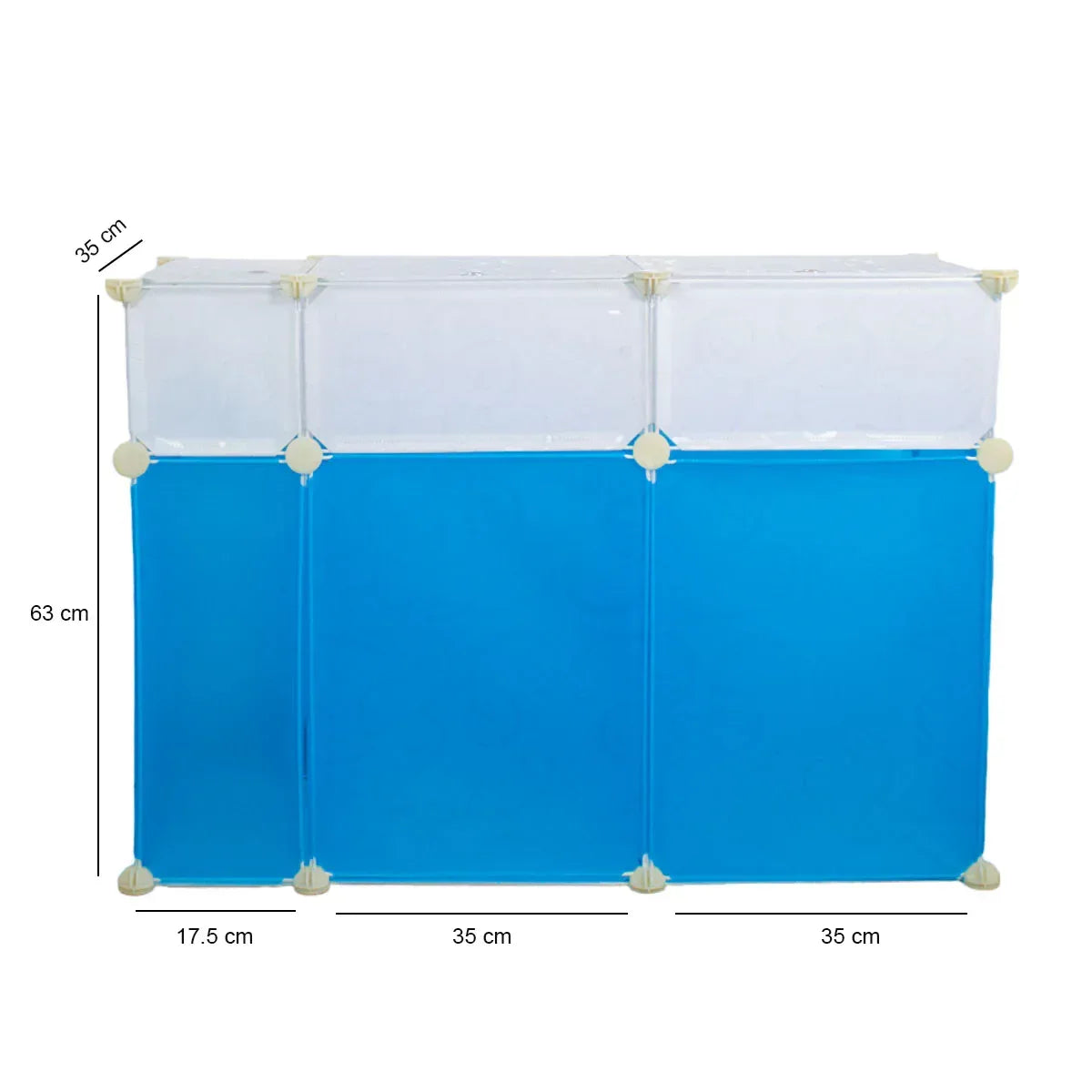 Organizator Modular 3C, 3 compartimente, 65x78x35cm, Albastru/Alb