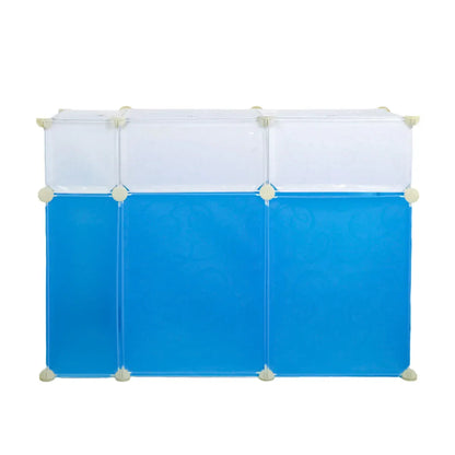 Organizator Modular 3C, 3 compartimente, 65x78x35cm, Albastru/Alb