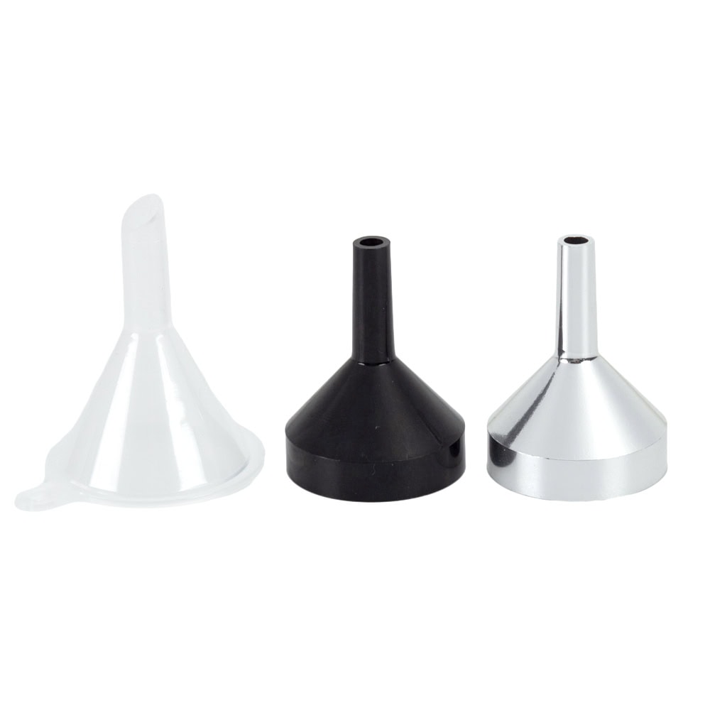 Pâlnie metalică pentru recipiente mici - Argintiu (set 10 buc)