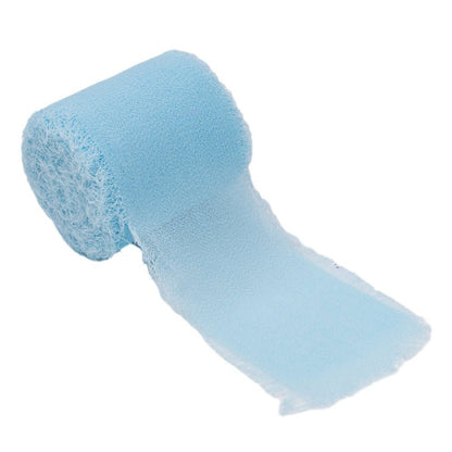 Panglică textil cu margini nefinisate - bleu - 4cm x 5m