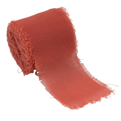 Panglică textil cu margini nefinisate - roz închis - 4cm x 5m