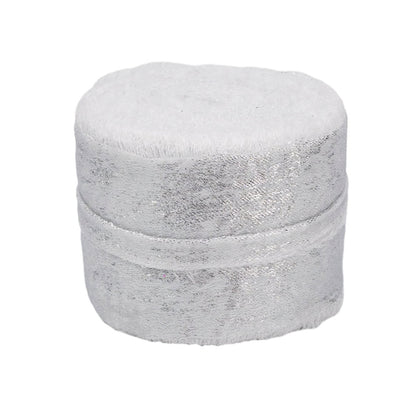 Panglică textil strălucitoare cu margini nefinisate - alb - 4cm x 5m