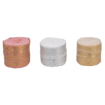 Panglică textil strălucitoare cu margini nefinisate - auriu - 4cm x 5m
