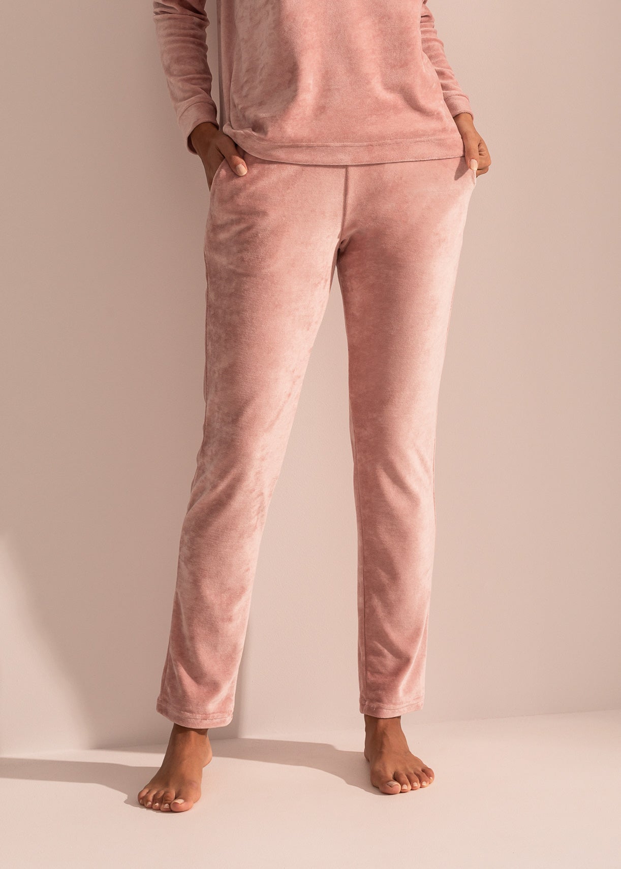 Pantaloni Damă Velvet Roz