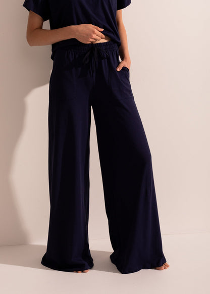 Pantaloni Evazați Damă Texture Bumbac