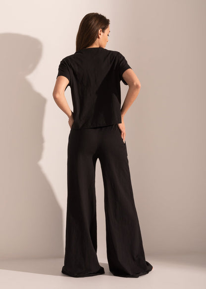 Pantaloni Evazați Damă Texture Bumbac