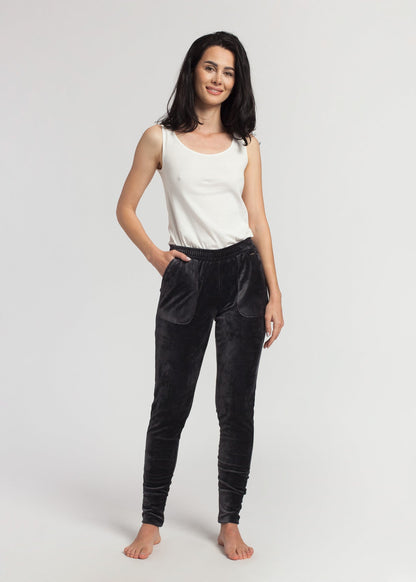 Pantaloni Damă Velvet Negru