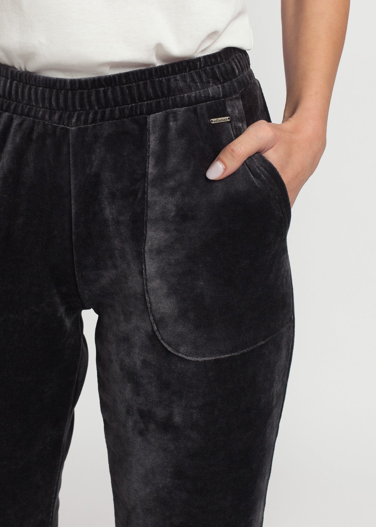 Pantaloni Damă Velvet Negru