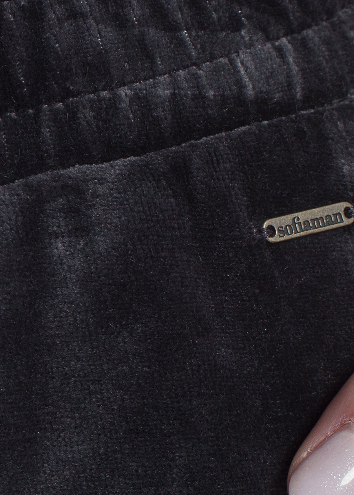 Pantaloni Damă Velvet Negru