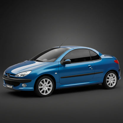 Covorase Tavita Cauciuc Compatibile Peugeot 206 CC 2000-2008, Silver