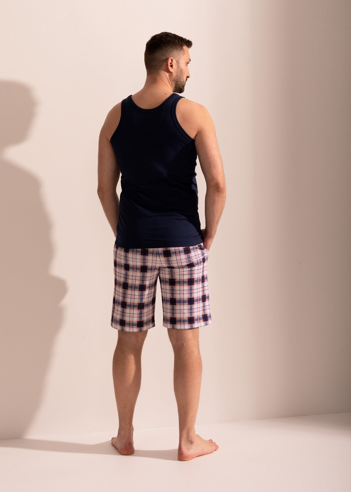 Pijama Bărbați Tartan Bumbac TWIN