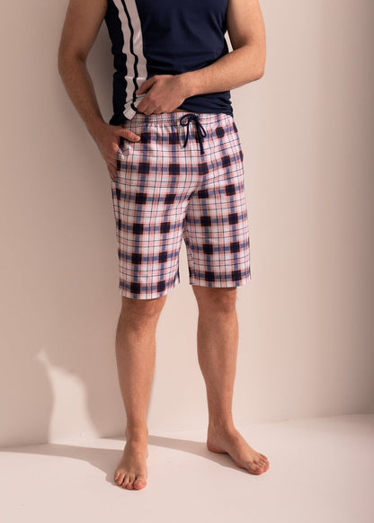 Pijama Bărbați Tartan Bumbac TWIN