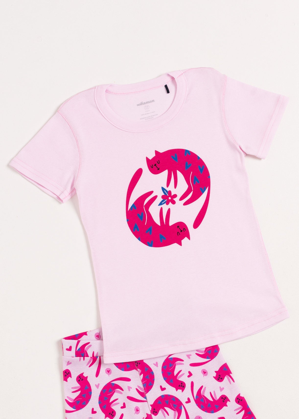 Pijama Copii Cute Cat Bumbac