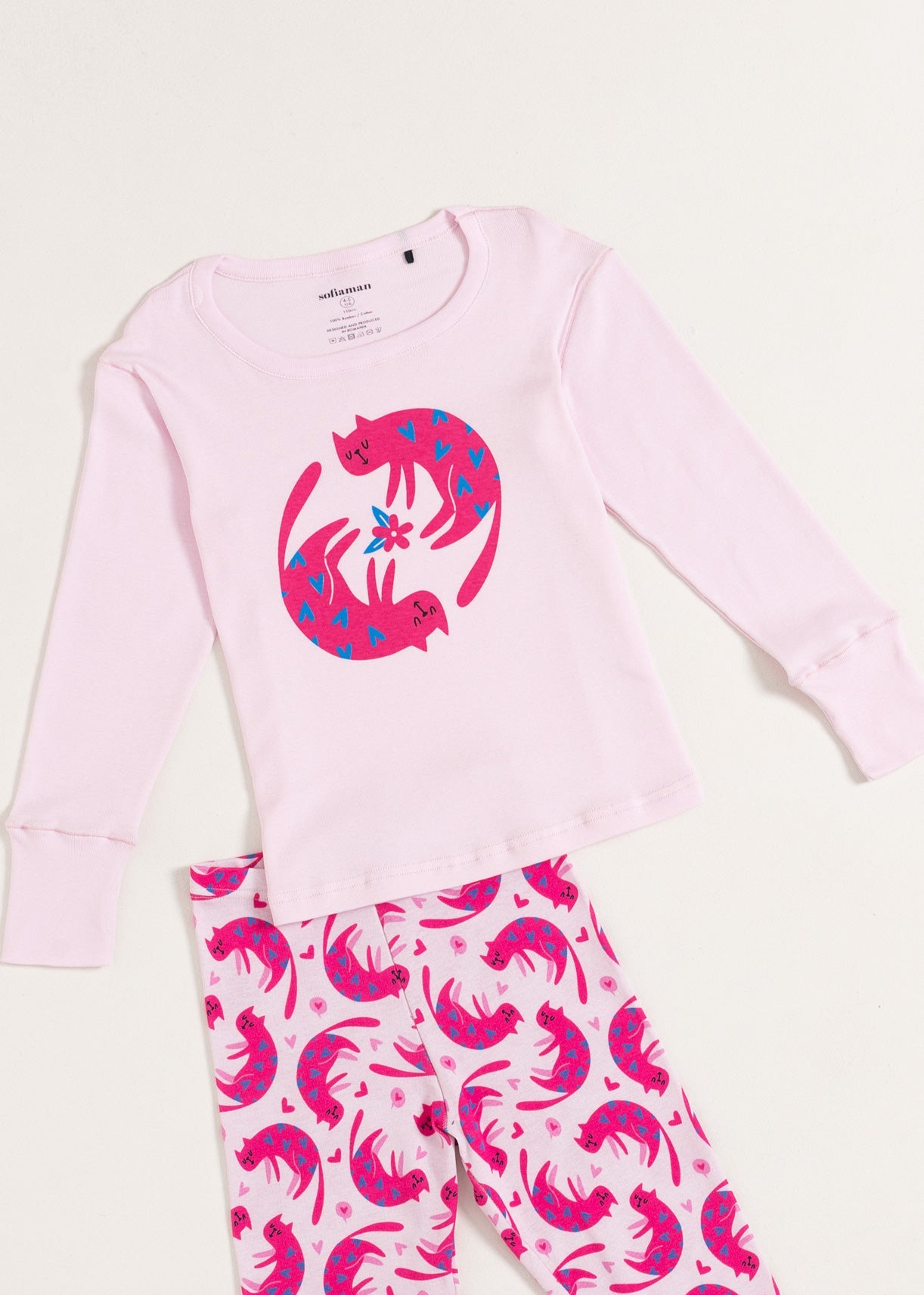 Pijama Copii CuteCat Bumbac