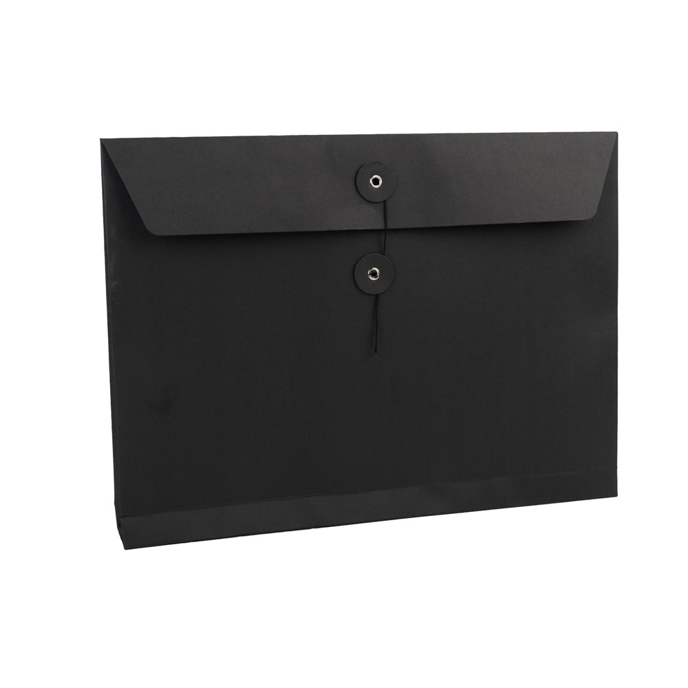 Plic hârtie cu sigiliu din sfoară - negru (set 10 buc)