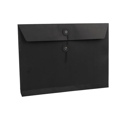 Plic hârtie cu sigiliu din sfoară - negru (set 10 buc)