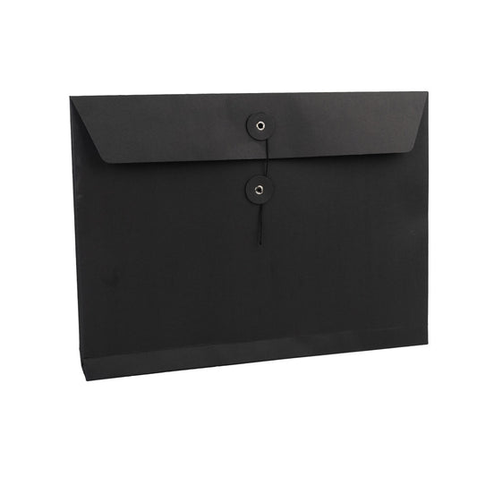Plic hârtie cu sigiliu din sfoară - negru (set 10 buc)