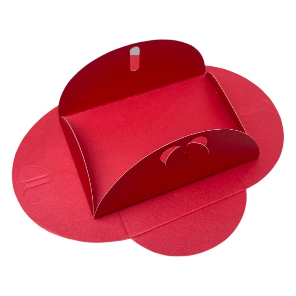 Plicuri hârtie cu închidere în formă de inimă - roșu (set 20 buc) 10x7cm