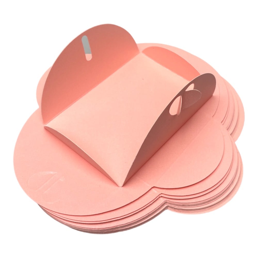 Plicuri hârtie cu închidere în formă de inimă - roz (set 20 buc) 10x7cm