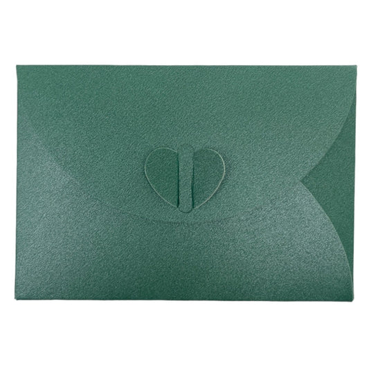 Plicuri hârtie cu închidere în formă de inimă - verde (set 20 buc) 10x7cm