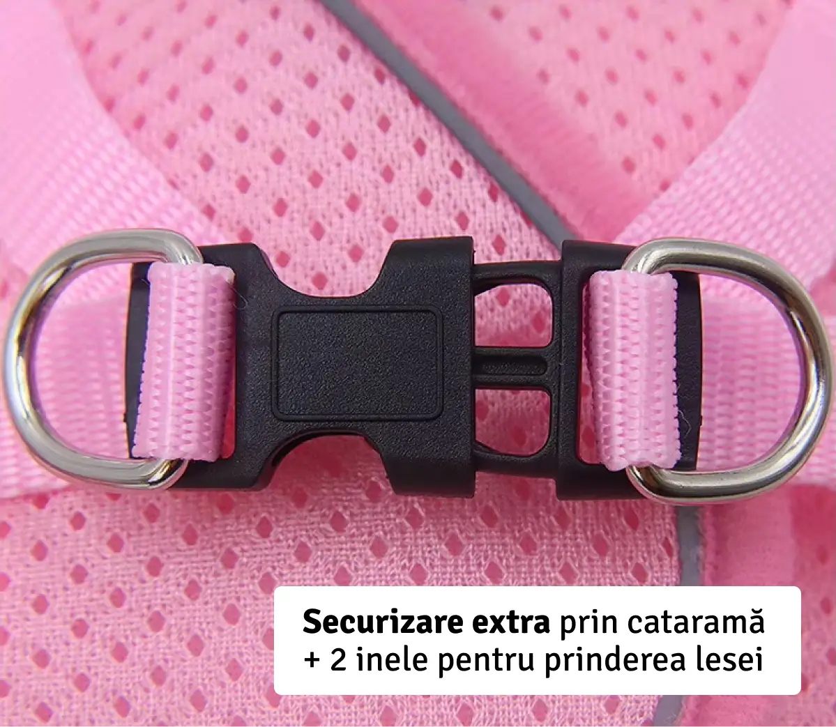 Set Ham tip vestă pentru câini, ajustabil, cu benzi reflectorizante + lesă inclusă