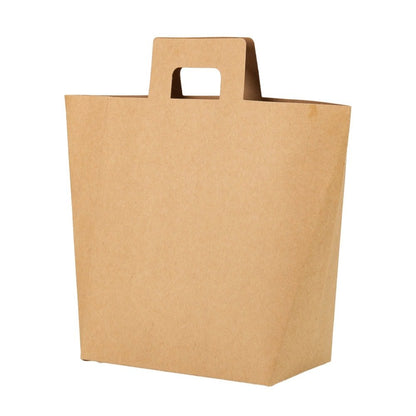 Pungă kraft cu mâner dreptunghiular (set 12 buc)