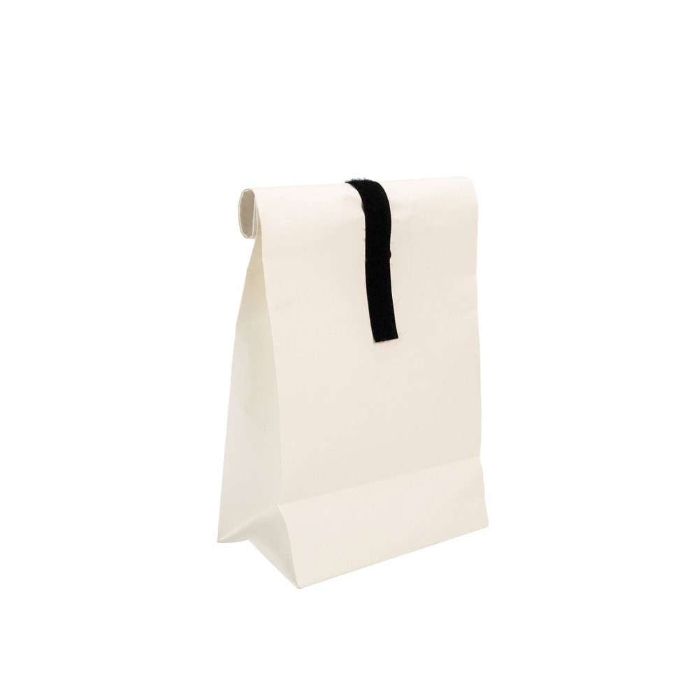 Pungă pliabilă cu sistem de închidere velcro - alb (set 10 buc)
