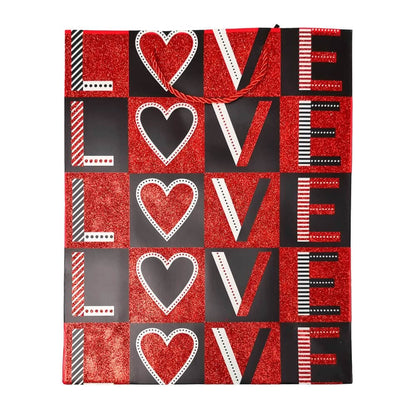 Pungi cadou cu sclipici mix 4 modele - Love (set 12 buc)