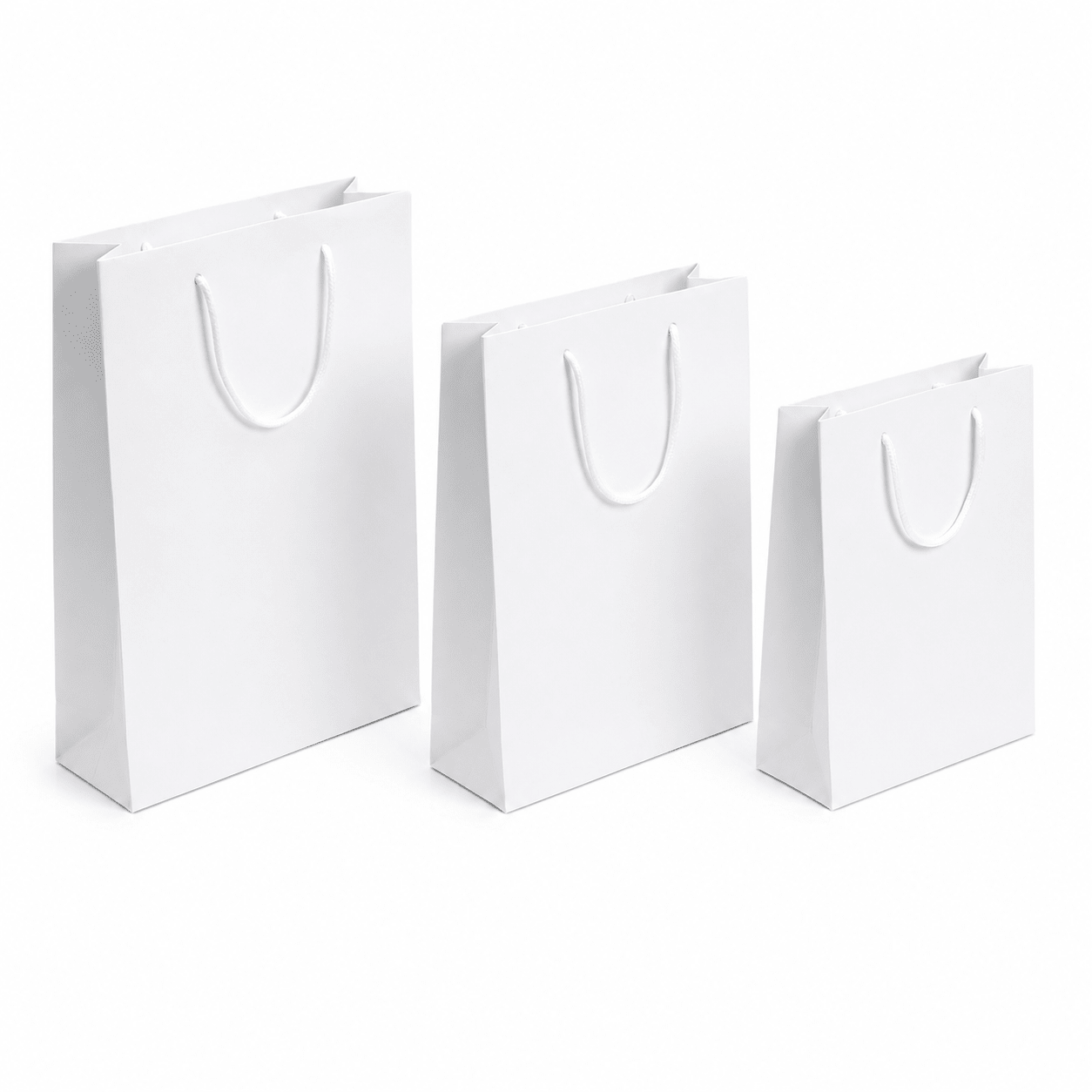 Pungi cadou dreptunghiulare uni - alb (set 12 buc)