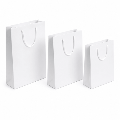 Pungi cadou dreptunghiulare uni - alb (set 12 buc)