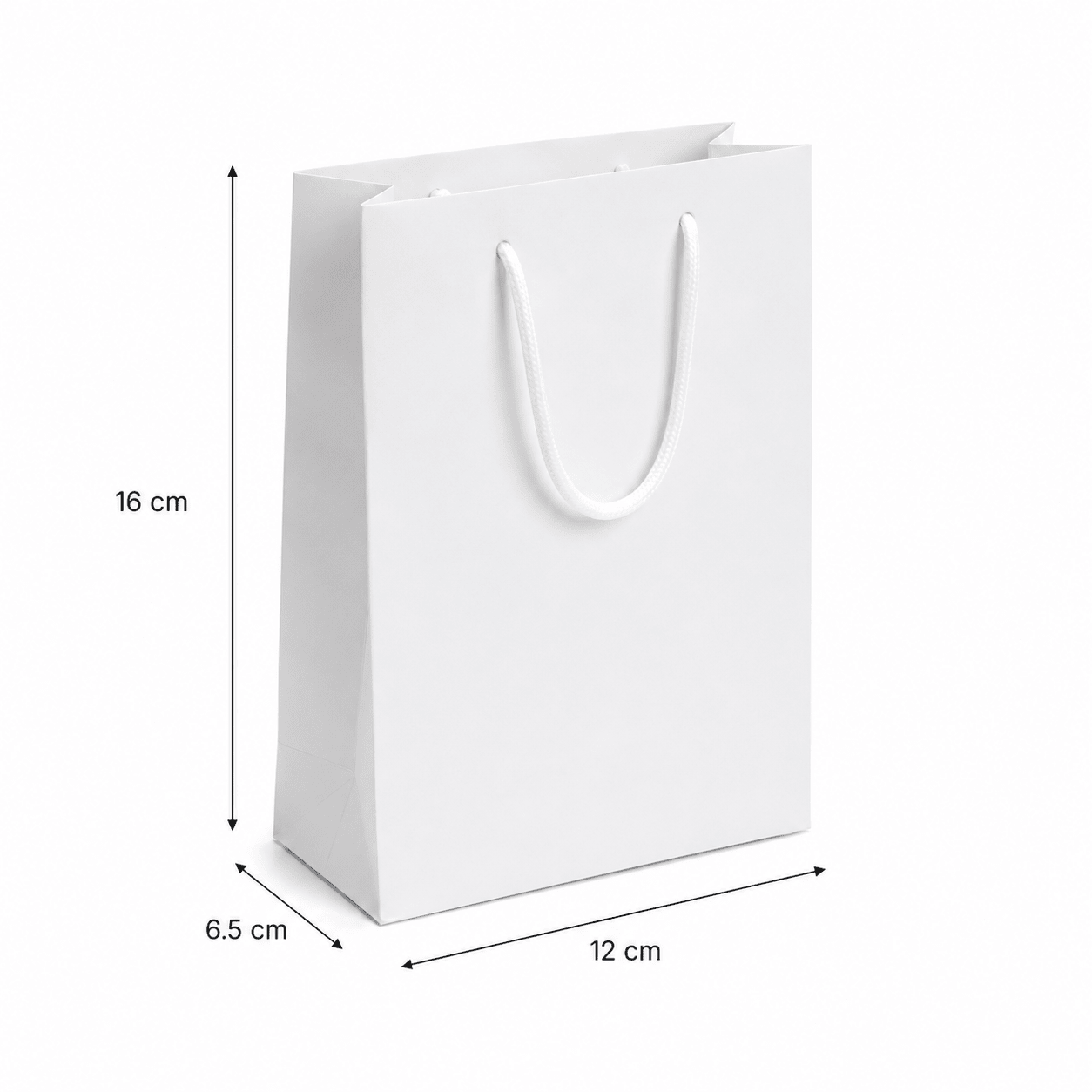 Pungi cadou dreptunghiulare uni - alb (set 12 buc)