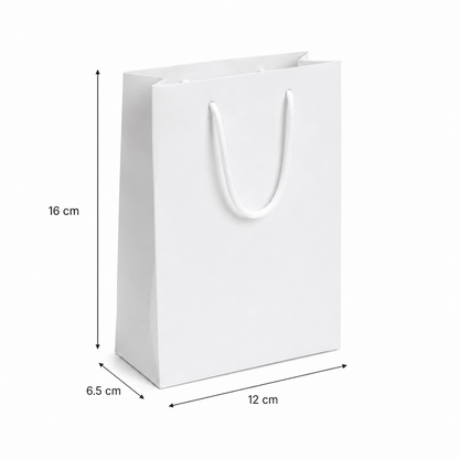 Pungi cadou dreptunghiulare uni - alb (set 12 buc)