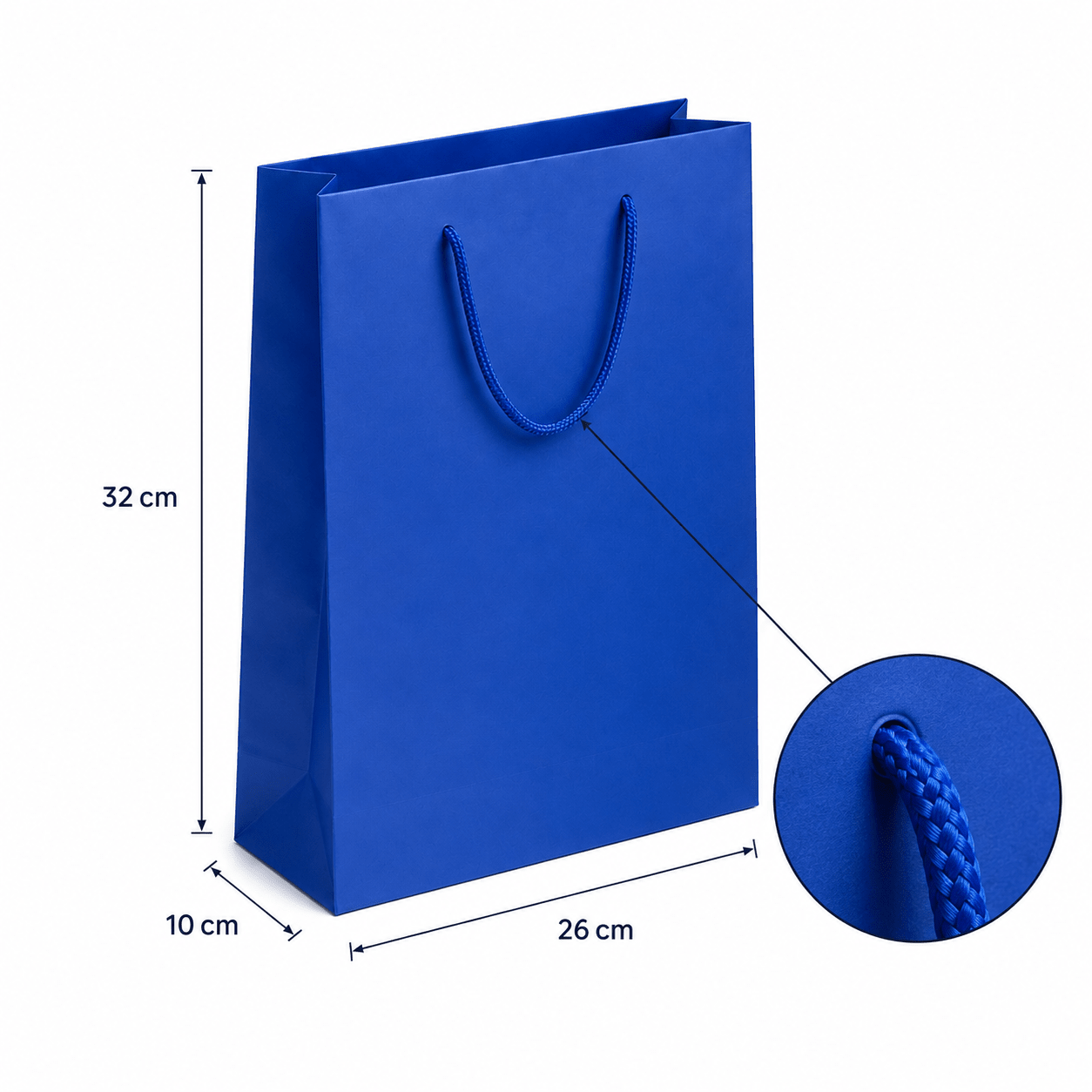 Pungi cadou dreptunghiulare uni - albastru (set 12 buc)