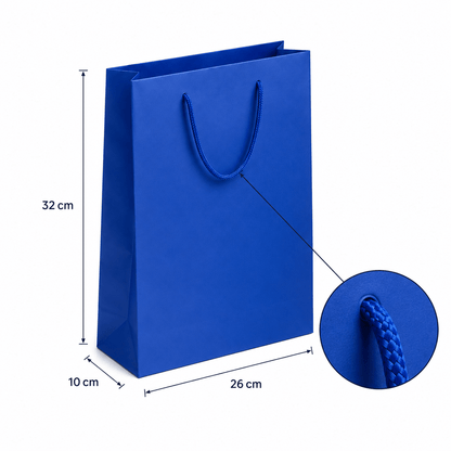 Pungi cadou dreptunghiulare uni - albastru (set 12 buc)