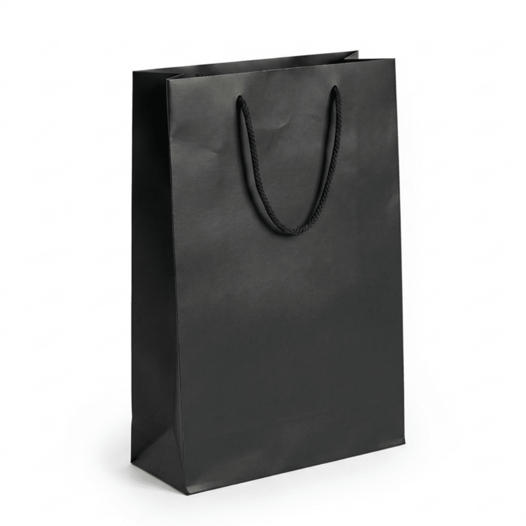 Pungi cadou dreptunghiulare uni - negru (set 12 buc)