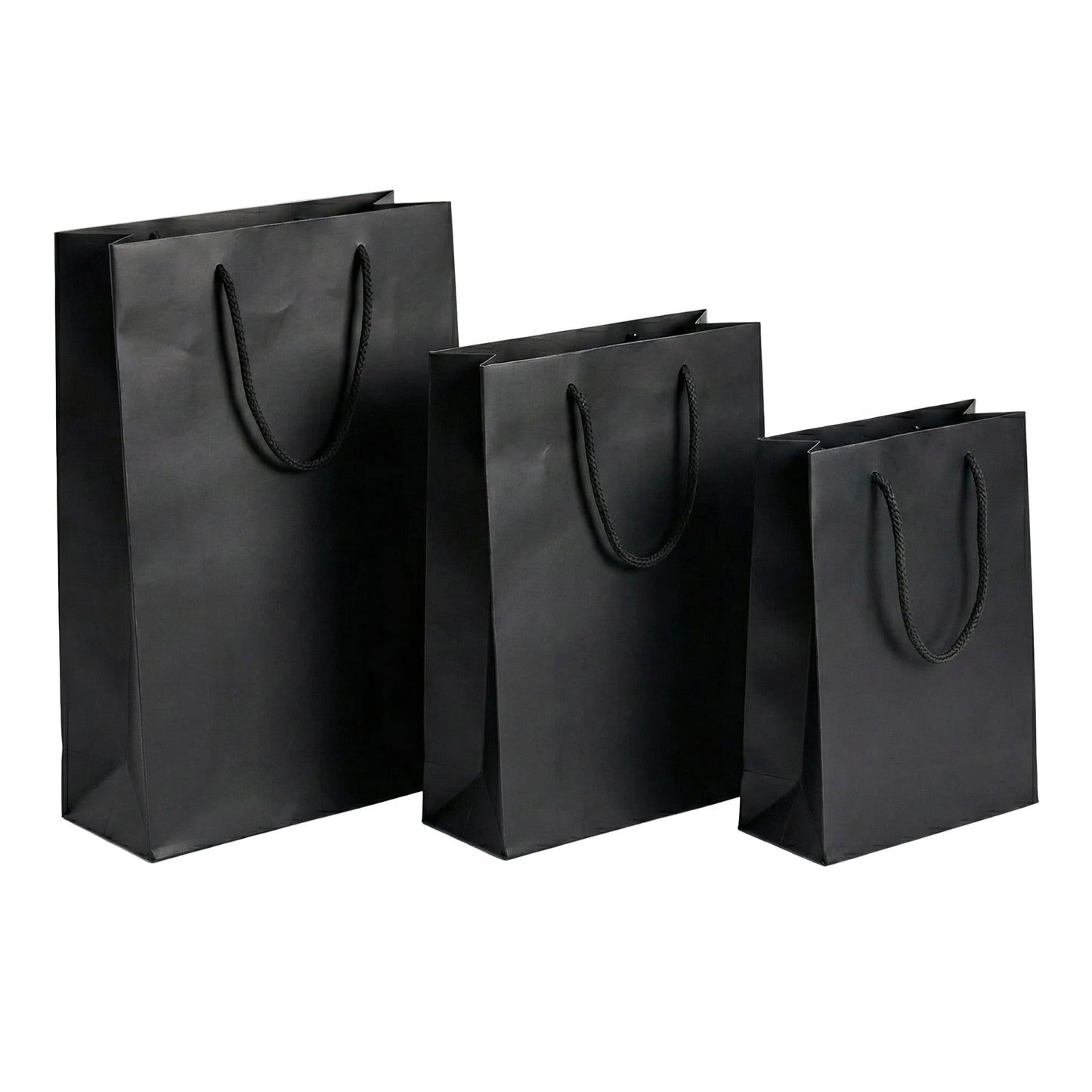 Pungi cadou dreptunghiulare uni - negru (set 12 buc)