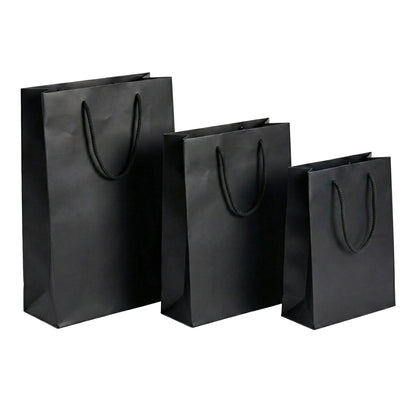 Pungi cadou dreptunghiulare uni - negru (set 12 buc)
