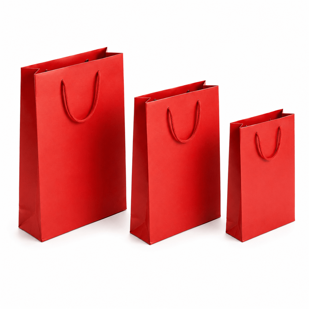 Pungi cadou dreptunghiulare uni - roșu (set 12 buc)