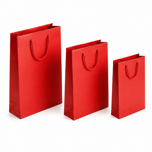 Pungi cadou dreptunghiulare uni - roșu (set 12 buc)
