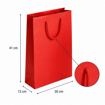 Pungi cadou dreptunghiulare uni - roșu (set 12 buc)