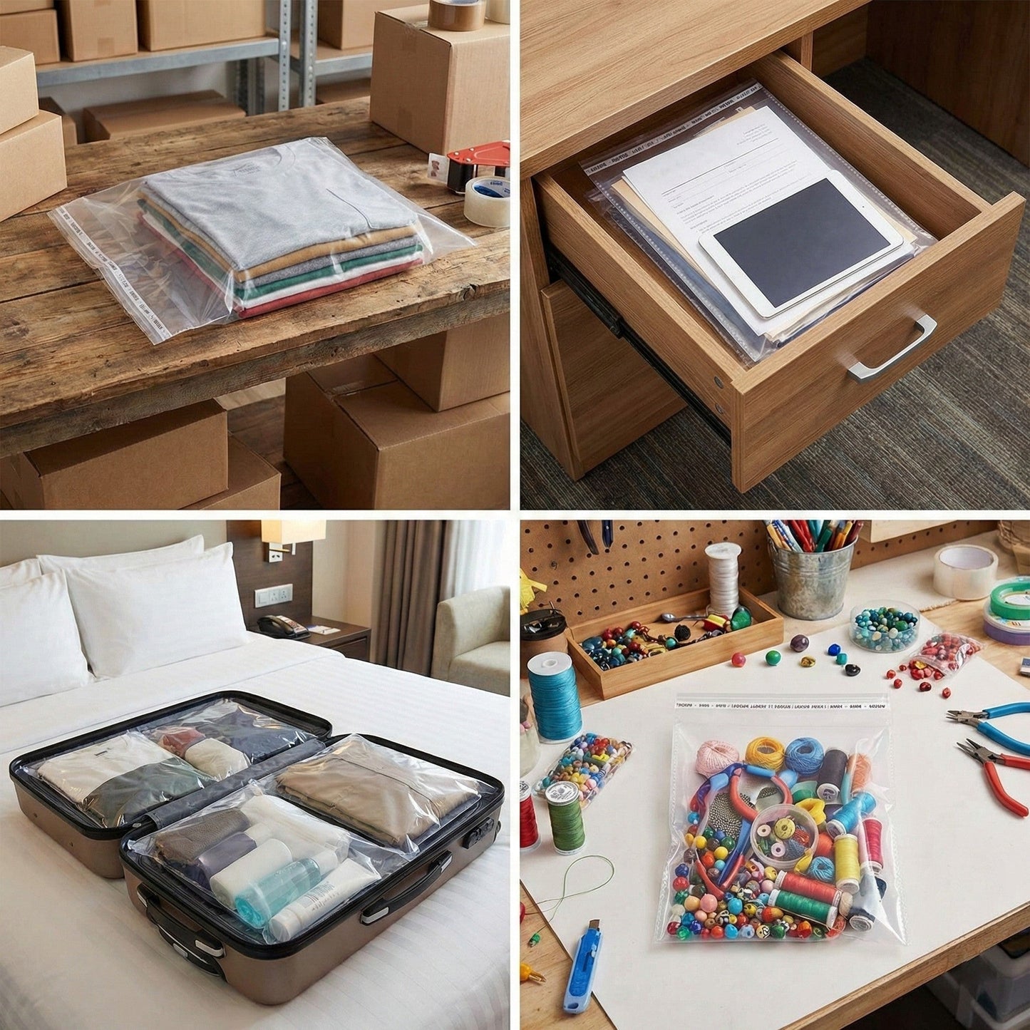 Pungi cu clapetă adezivă - lungimi între 45 și 100cm (set 100 buc)