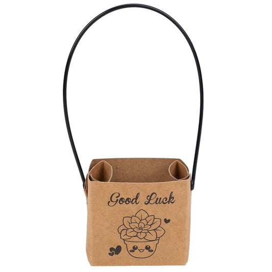 Pungi cu mâner, imprimeu good luck și strat impermeabil (set 50 buc)