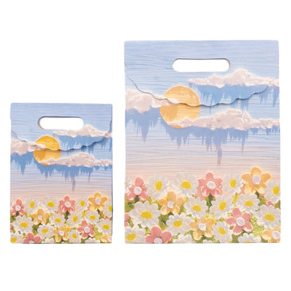 Pungi design pictură 3D cu închidere velcro și mâner - model 5 (set 10 buc)