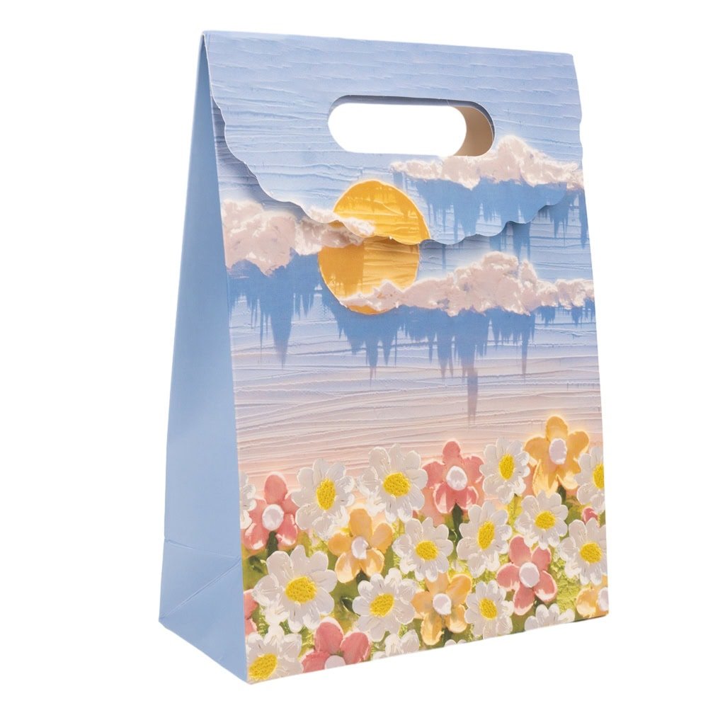 Pungi design pictură 3D cu închidere velcro și mâner - model 5 (set 10 buc)