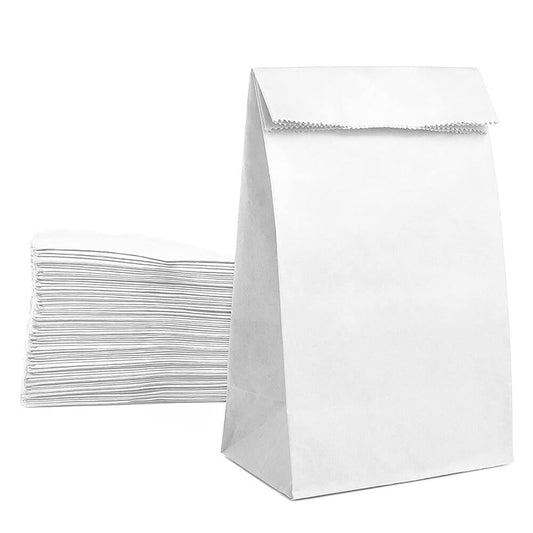 Pungi hârtie simple deschise - alb (set 50 buc)