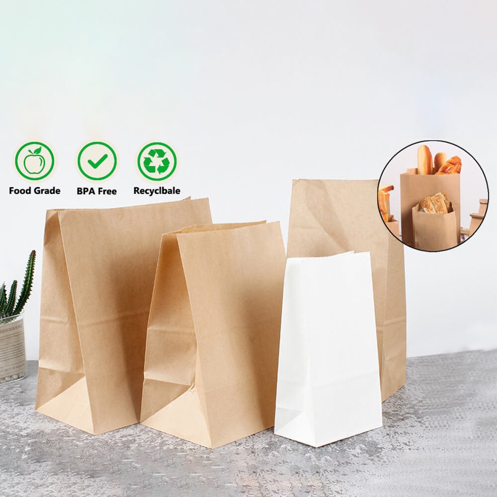Pungi hârtie simple deschise - kraft (set 50 buc)