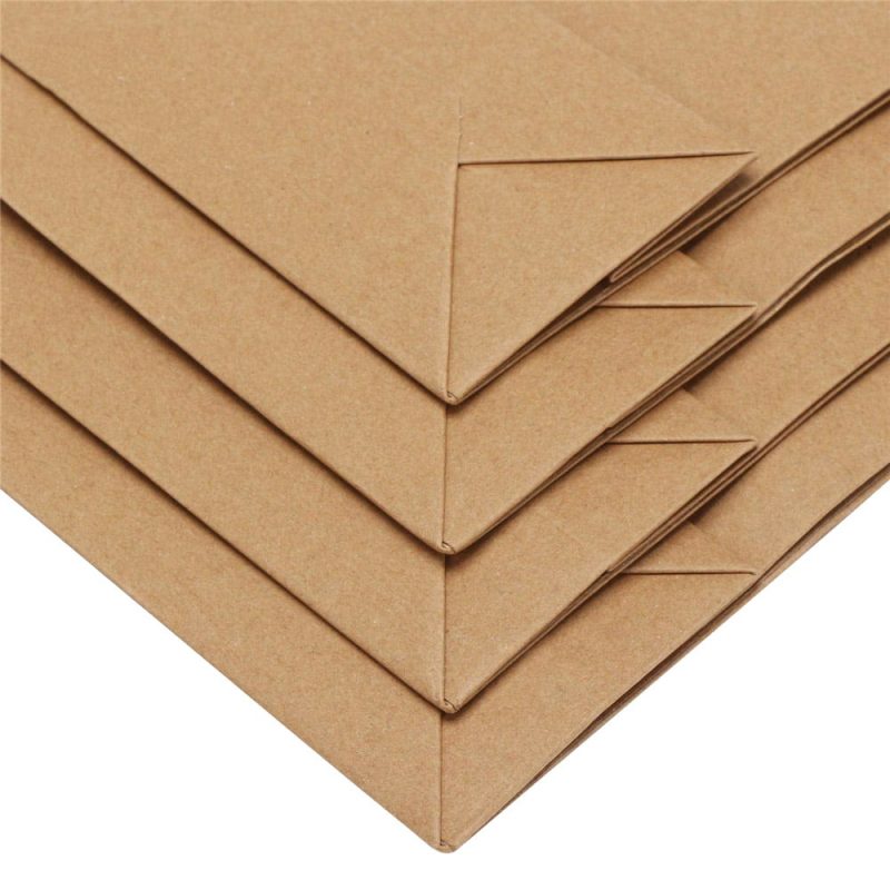 Pungi kraft dreptunghiulare cu mâner textil (set 12 buc)