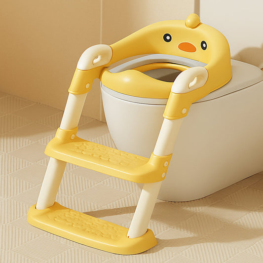 Reductor WC cu Treapta pentru Copii, Pliabil, Galben